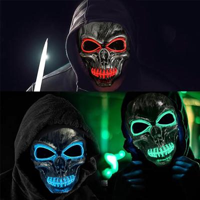Halloween Vrah Svítící Maska LED Svítící Maska Lebky Svítící ve Tmě Maska na Párty Festival Cosplay Kostra Vrah Potřeby