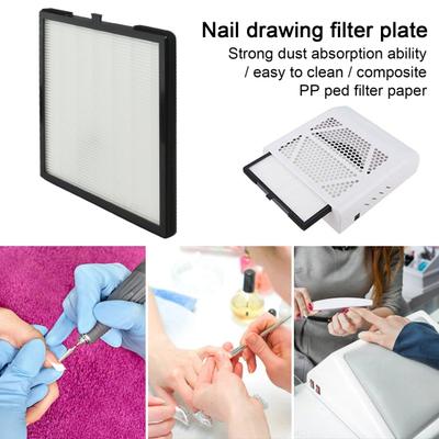 Collettore di Polvere per Unghie Sostituzione Riutilizzabile Rettangolare Aspiratore per Unghie Foglio Filtro in Carta Forniture per Salone di Unghie