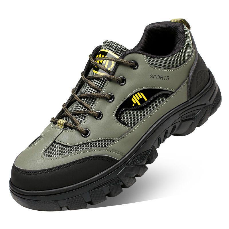 New hiking shoes labor insurance shoes men's wide head outdoor waterproof and non-slip shoes wear-resistant hiking shoes versatile
