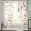Sunflowers Eucalyptus Leaves Poppy Flowers Voile Sheer Curtains Living Room Window Tulle Curtain Kitchen Bedroom Home Decor