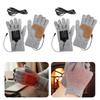 USB Touchscreen Hand Warmer Windproof Soft Leather Heating Gloves Wear Resist Thicken Cycling Glove for Outdoor Camping Hiking