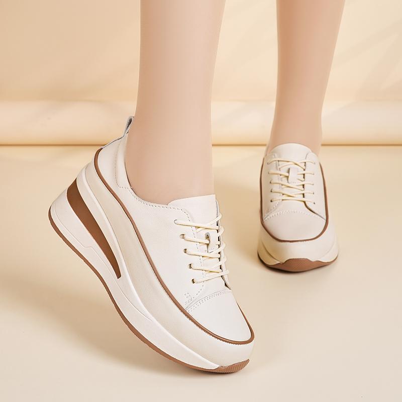 Spring/Autumn New Versatile Slope Heel Height Increasing Casual Women's Shoes Casual Shoes