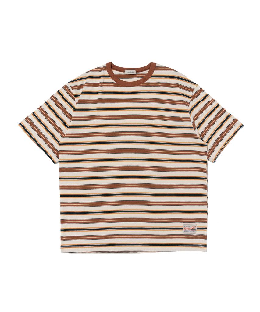 CARGOBROS FOR WOMAN Striped Short Sleeve T-Shirt (Camel)