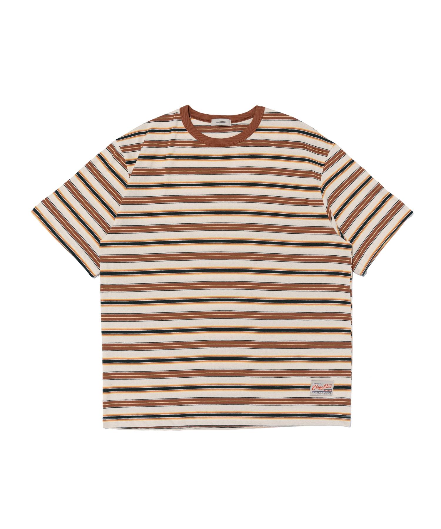 Cargo Bros For Woman Striped Short Sleeve T-Shirt (Camel) Free