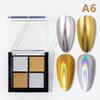4 Kolory Aurora Solidne Lustrzane Błyszczące Brokat do Paznokci Paznokcie Lakier Żelowy UV Pigment Ozdoby do Paznokci Akcesoria