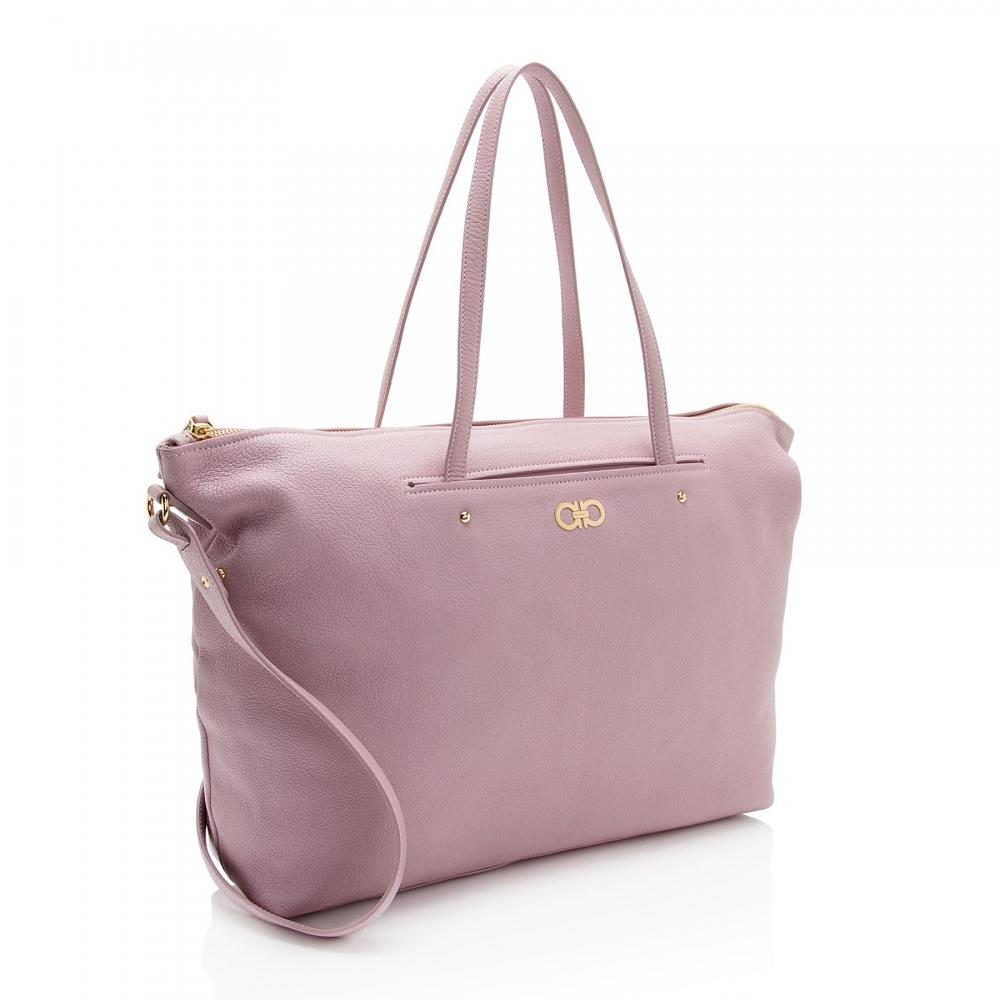 Salvatore Ferragamo Leather Mika Tote Pink