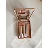 Little Sparrow Makeup Brush Set with Mirror Box, 4 Dual-Head Eyeshadow Brushes, Portable Mirror Brush Box, Multi-Functional Setting Brush