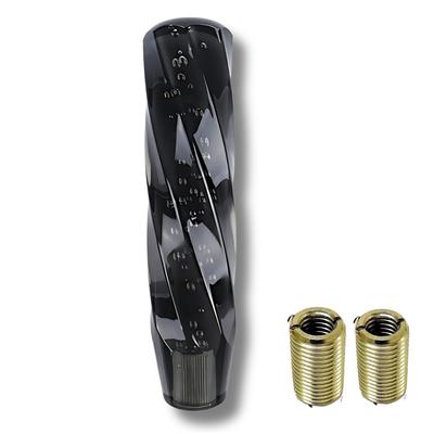 Luaex Crystal Shift Knob with All Shift Lever with Twist and Spiral and M8 Shifters Included [Compatible Vehicles] Design, 5-Speed, 6-Speed, M10,