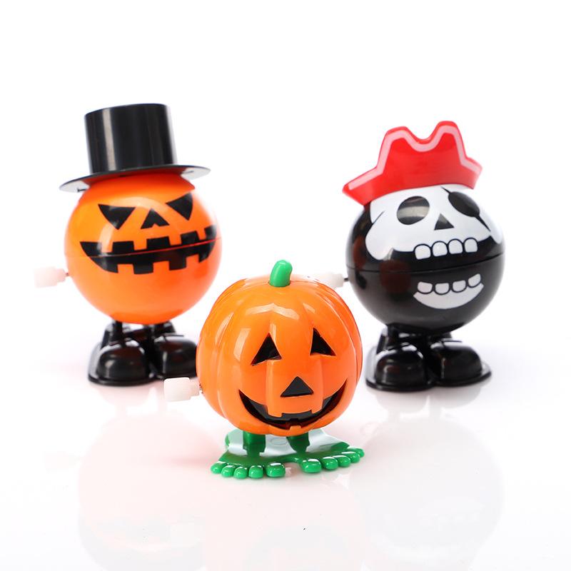 5/10Pcs Children Clockwork Toy Novelty Skeleton Zombie Pumpkin Clockwork Walking Jump Funny Toys Christmas Halloween Party Gifts