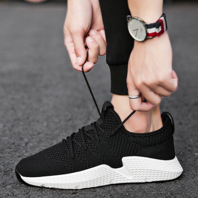 

Новая модная мужская обувь для отдыха, летние супер легкие дышащие туфли с тканой сеткой, черная повседневная обувь со звездами, мужские кроссовки, мягкие 8 черный белый