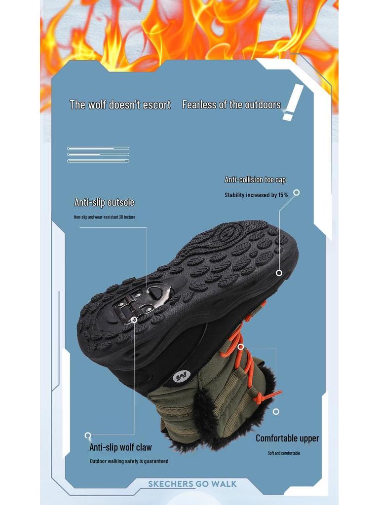 Zimowe buty śniegowce dla dzieci - Wyściełane aksamitem, Grube, Ciepłe, Antypoślizgowe dla Chłopców i Dziewczynek