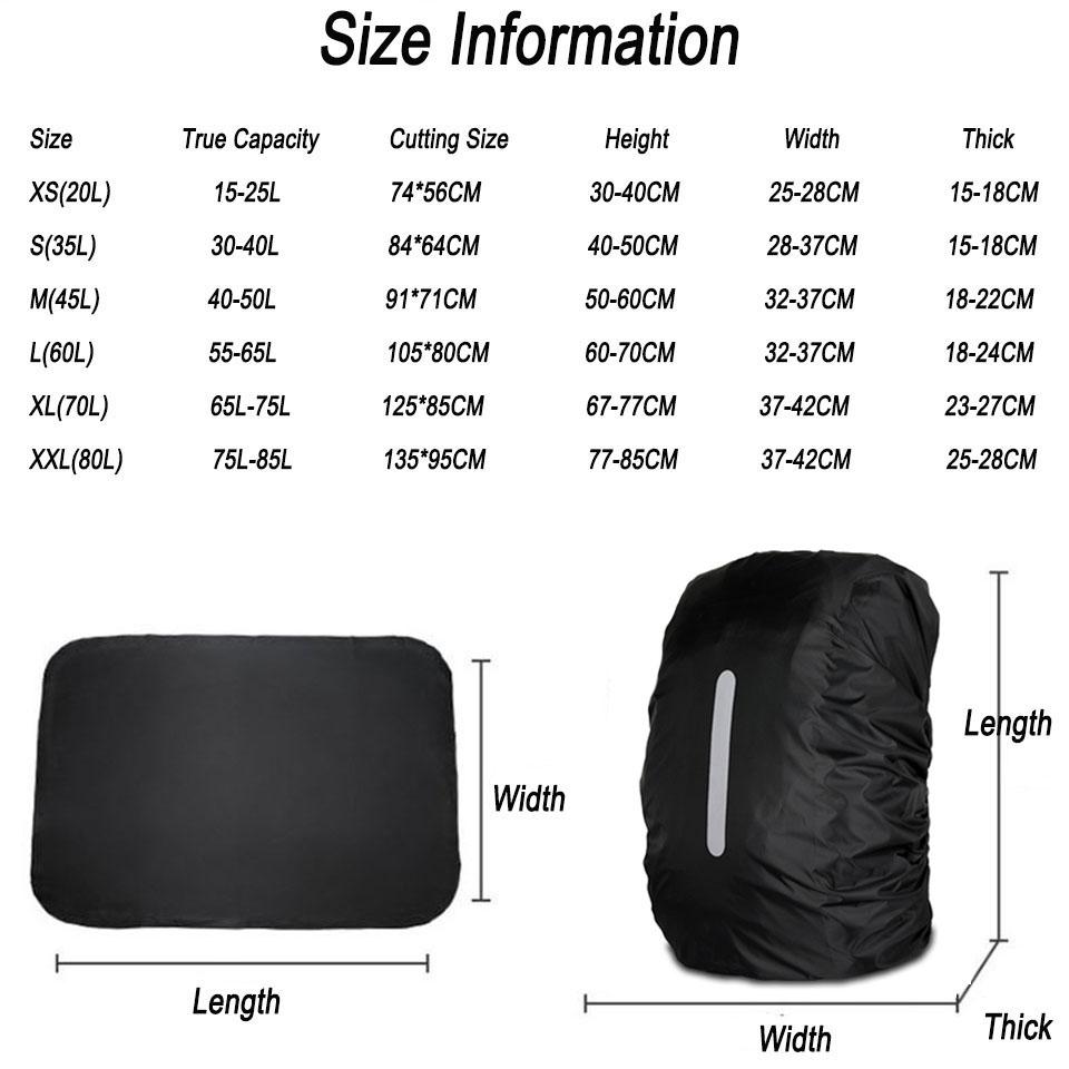 Durable And Safe Reflective Waterproof Backpack Rain Cover Safety Light Rain Cover Case Bag Hiking Sport Night Cycling Outdoor Camping