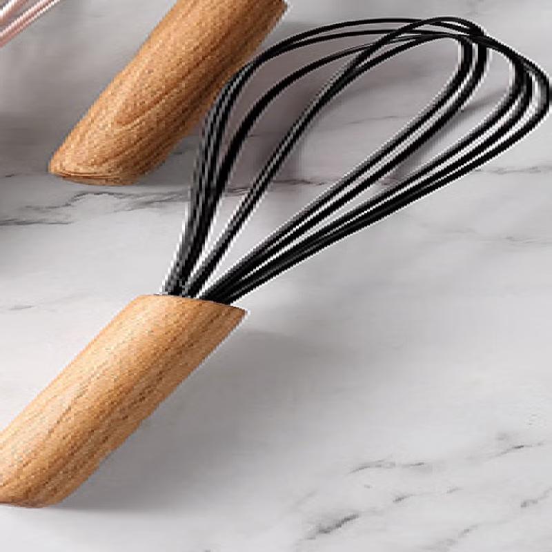 Silicone & Wood Whisk Set