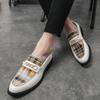 2022 Newest Arrivals Fashion White Golden Men Dress Shoes Slip-On Luxury Mens Formal Shoes Size 47 47 Casual Leather Shoes For Men