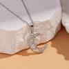 Women's Silver Titanium Steel Necklace with Micro-Inlaid Zircon - Elegant, Durable Clavicle Chain Jewelry