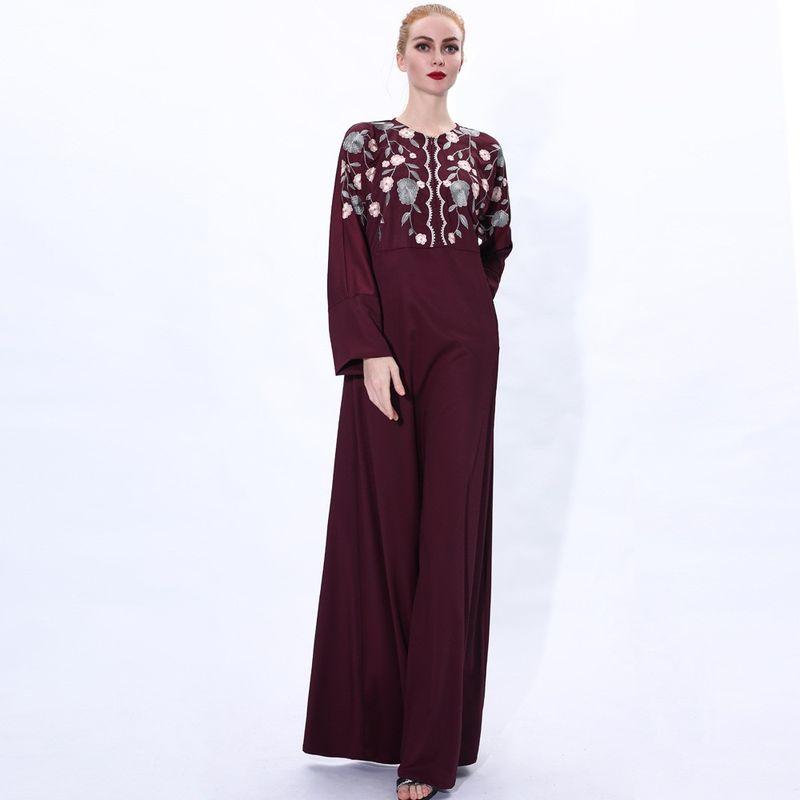 

Волшебная Королева Ближний Восток Индонезия Вышитое Платье Ретро А-силуэт Приталенное Платье Платье Платья Платья Dark red 2XL