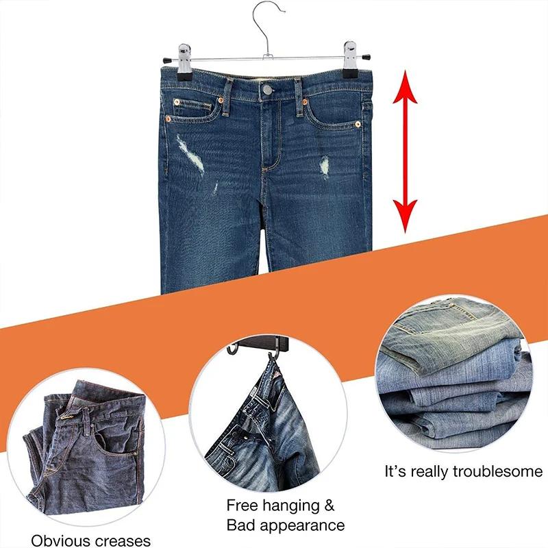 10pcs Pants Racks Wind Proof Multi-purpose Skirt Racks For Clothes Drying Trousers Wardrobe Clip Anti-slip Clothes Hanger