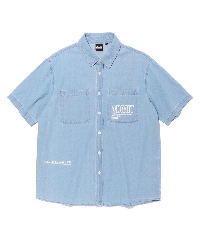 BUNKERBUSTER Admit Short Sleeve Denim Shirt Light Indigo (Mo2Yu313-062)