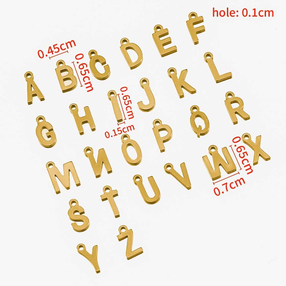 50pcs Mini A to Z Initial Charms Random Alphabet Pendants Stainless Steel Letter Charms DIY Earrings Necklaces Jewelry Making