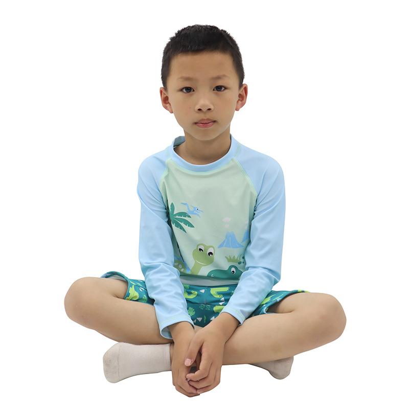 Children's swimming suit - Boys' swimming suit set - Cartoon dinosaur - Sun protection - Quick-drying swimming suit