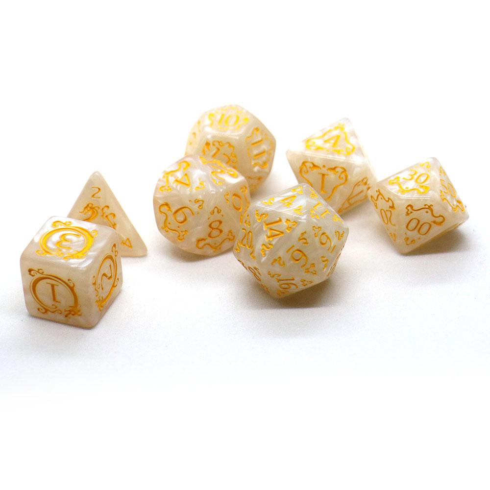 7-piece Dragon Pattern DND Dice Set, Multi Sided D4 D6 D8 D10 D12 D20 Dices Ideal Gift for Desktop Games, Birthdays, and Festiva