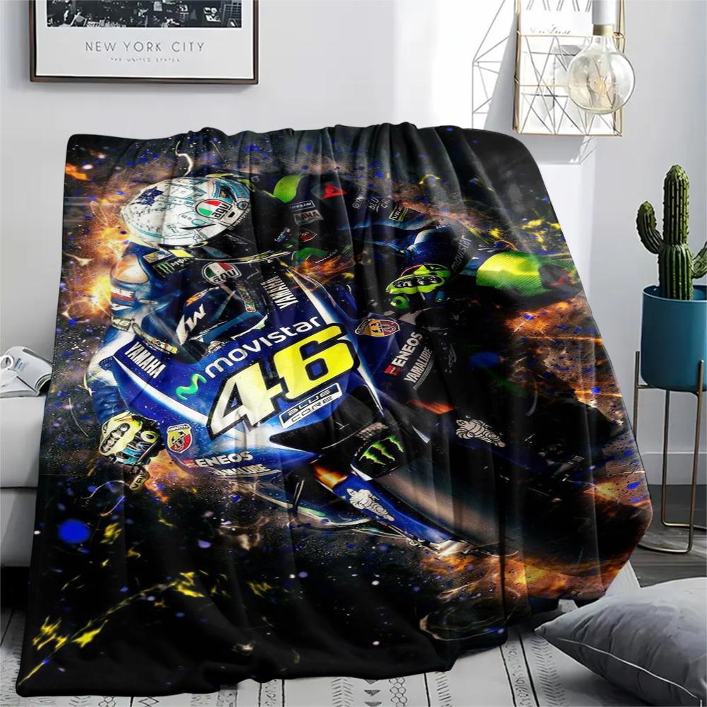 1 Pezzo Coperta in Flanella con Stampa Moto Vr46, Alta qualità Confortevole per Tutte le Stagioni, Arredamento per la Casa, Calore e Comfort, Perfetta per Regali