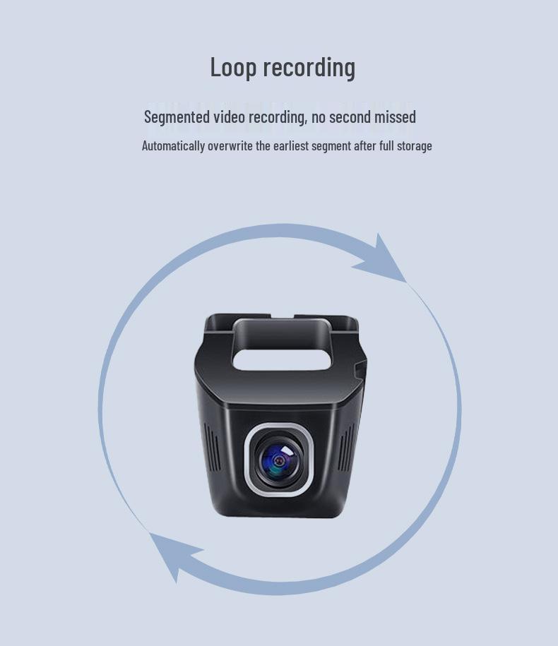 U-Shaped WiFi Dash Cam with Mobile Connectivity, HD Recording, 24-Hour Parking Monitor, Universal Fit