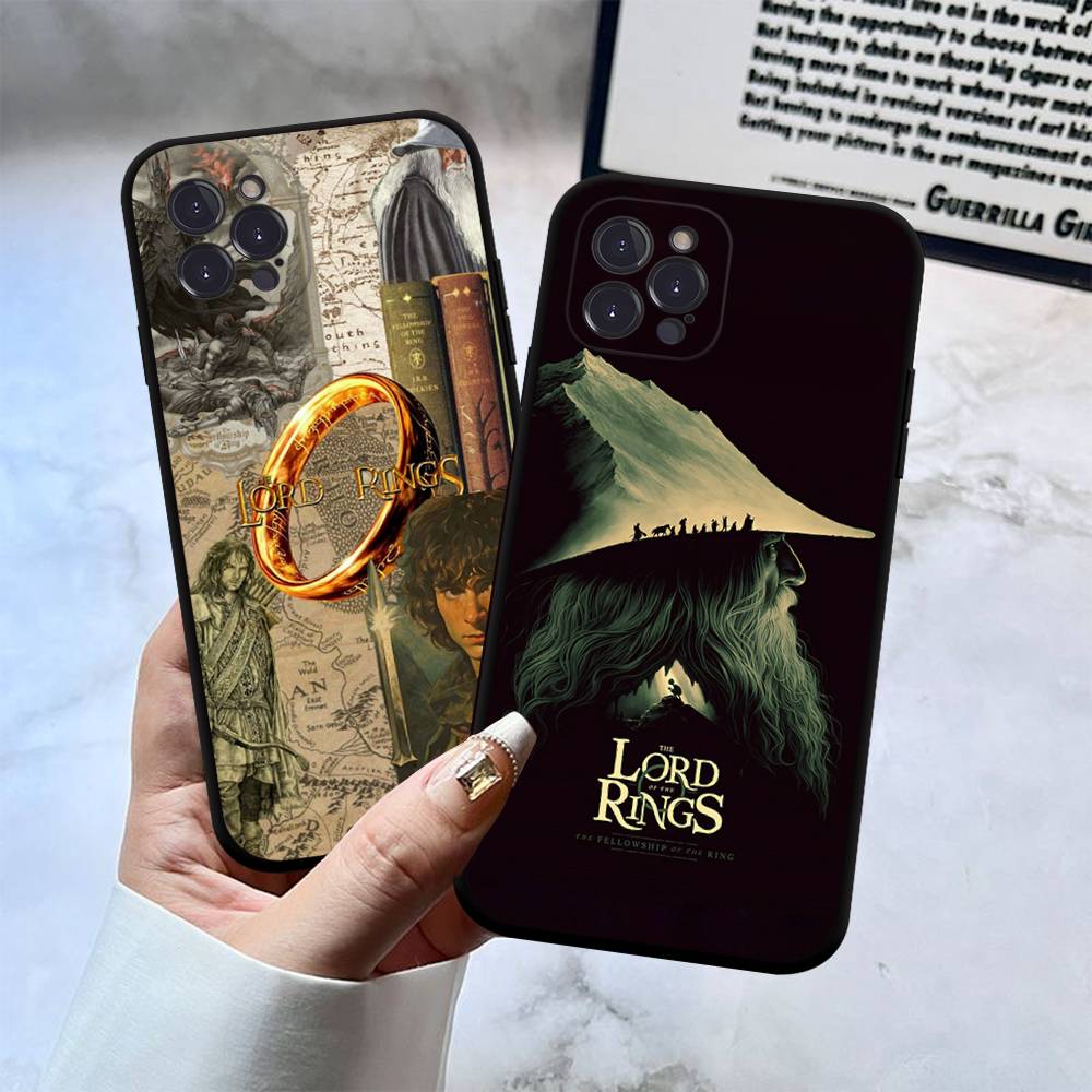 Movie The L-Lord R-Rings Black TPU Phone Case For Iphone17 Air 16 15 14 13 12 Pro 11 Pro Max Plus Protective Lens Cover Case