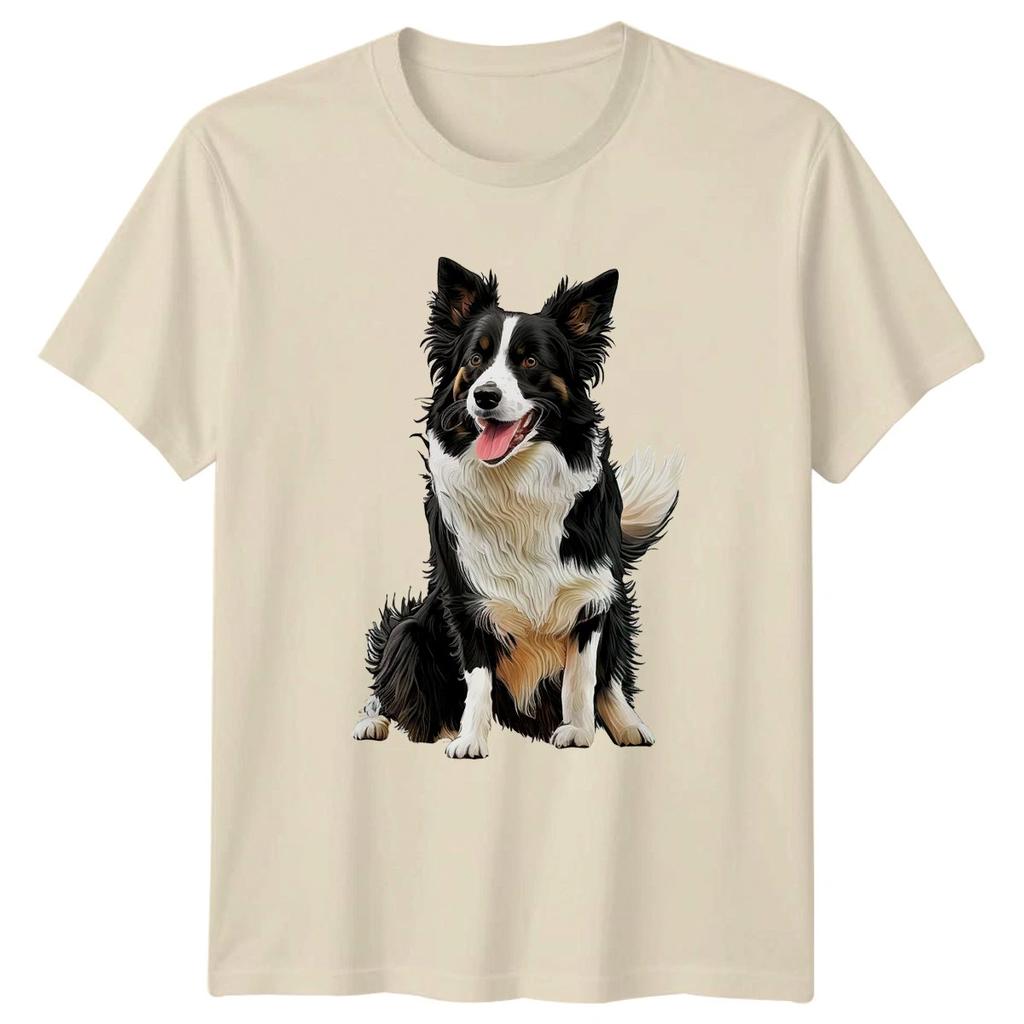 Border Collie Dog Animals Mens T-Shirt Womens Tee Graphic Unisex Top
