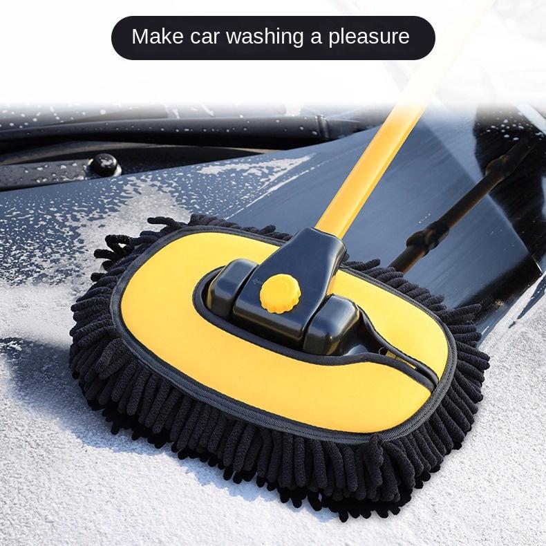 Autowaschmopp, einziehbarer langer Griff, gebogene Stange