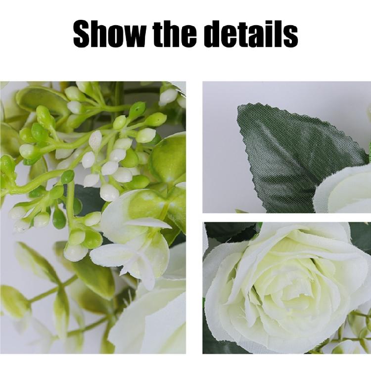 5Pcs Simulated Rose Flower Candlestick Wreath Small Candle Rings Dining Table Centerpieces Decoration Wedding Props