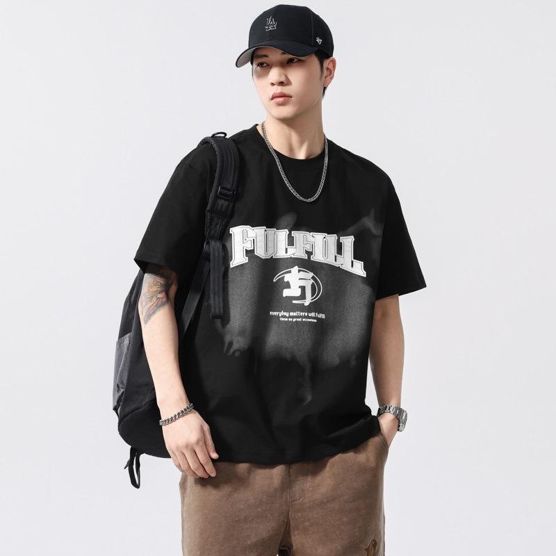 New Summer Short-sleeved Trendy Versatile T-shirt Cool-sensing Pure Cotton Printed Style