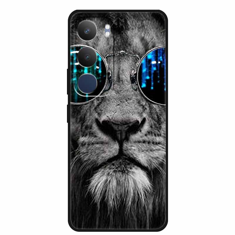 For Vivo Y29 5G Case V2420 Cartoon Wolf Tiger Soft Silicone Cover TPU Phone Case for Vivo Y29 5G Bumper Capa Shockproof Fundas