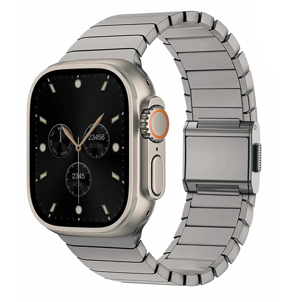 Men Titanium Bracelet for Apple Watch Band Ultra 3/2/1 49mm 11 10 46mm Magnetic Buckle Strap for Iwatch Series 9 8 7 SE 44 45mm