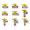 Brass Gas Valve: 4-Point Household Threaded, 6-Point Floor Heating Boiler Ball Valve, Wall-Hung Angle Valve