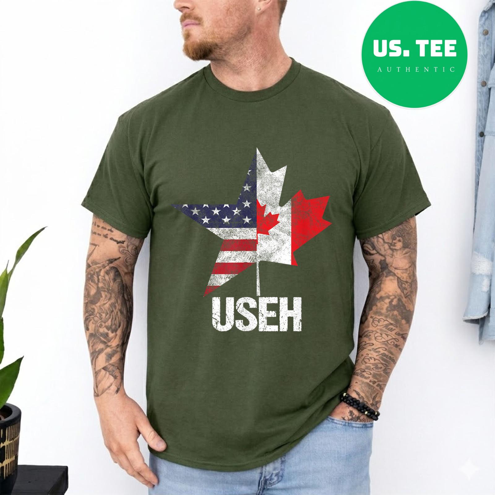 Half Canadian American USEH Canada USA Flag United States T-Shirt S разноцветный