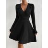 Sexy V-neck Long Sleeve Slim Fit Dress Sexy V-neck Long Sleeve Silm Dress