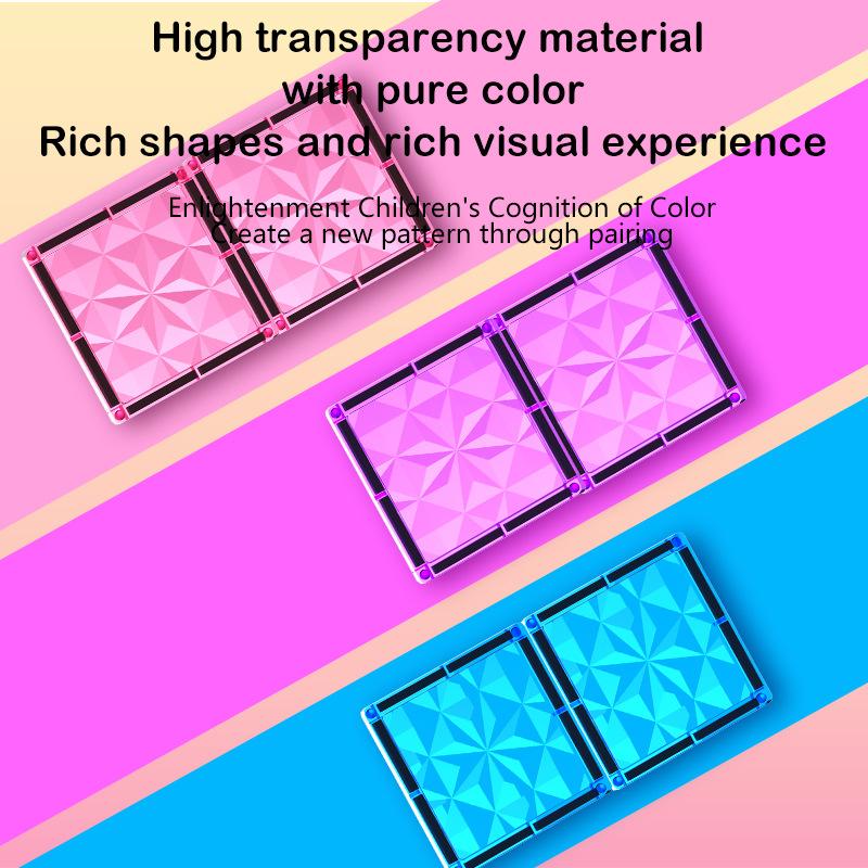 Diamond Flour Magnetic Sheet Building Block Strong Magnetic Block Children'S Early Education Puzzle Diamond Magnetic Toy Building Block