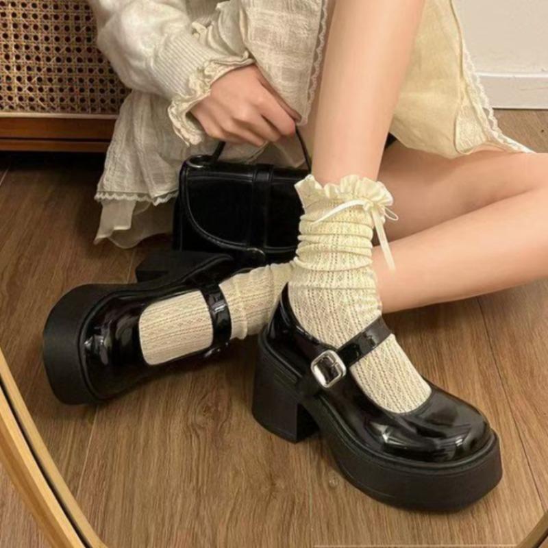 High Heels Women Loafers Shoes Buckle Chunky Shallow Shoes Designer Classical Elegant Pumps Dress Party Zapatillas Mujer