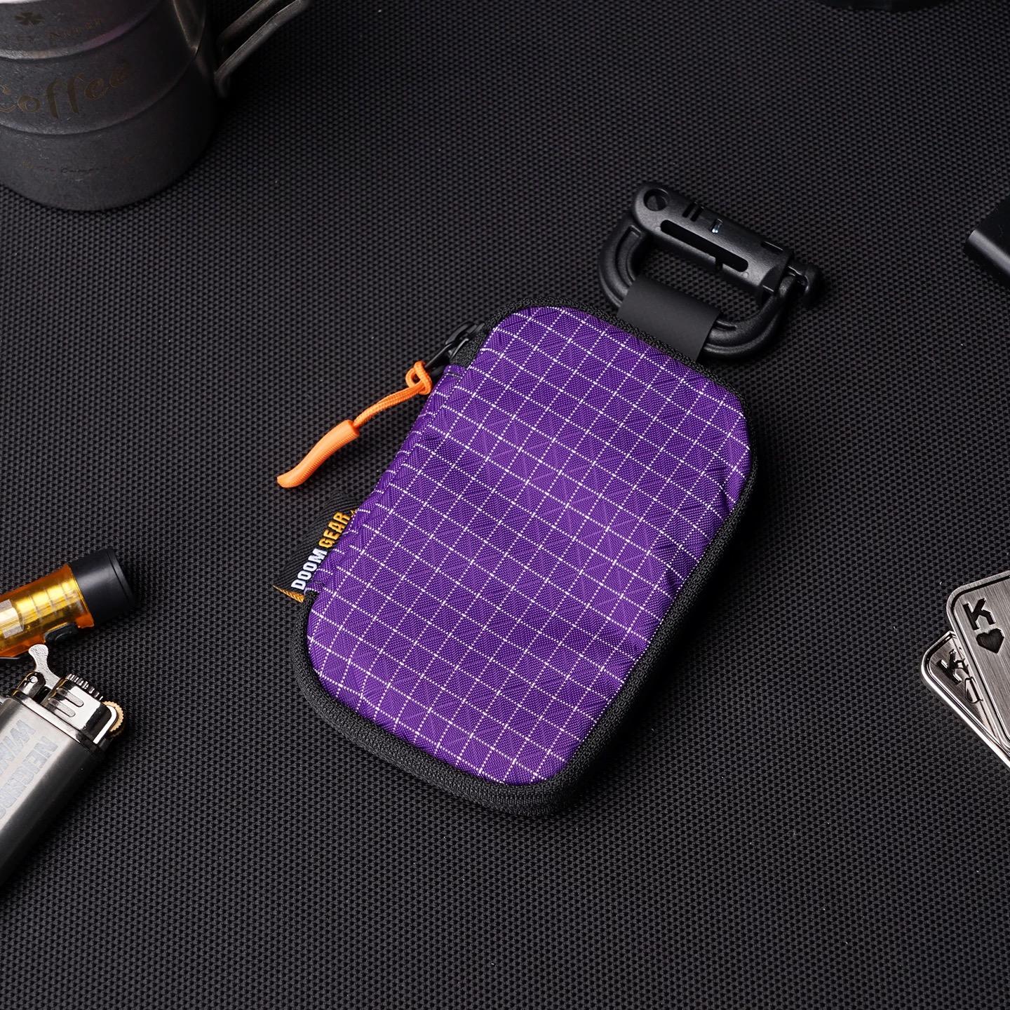 

Outdoor Portable Wearproof Card Holder Key Tools EDC Pouch Tactical Multifunction Ultra-light Hanging Accessory Bag фіолетовий