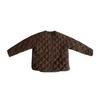 High-end fashionable round neck long-sleeved down jacket women's autumn and winter new rhombus versatile jacket top