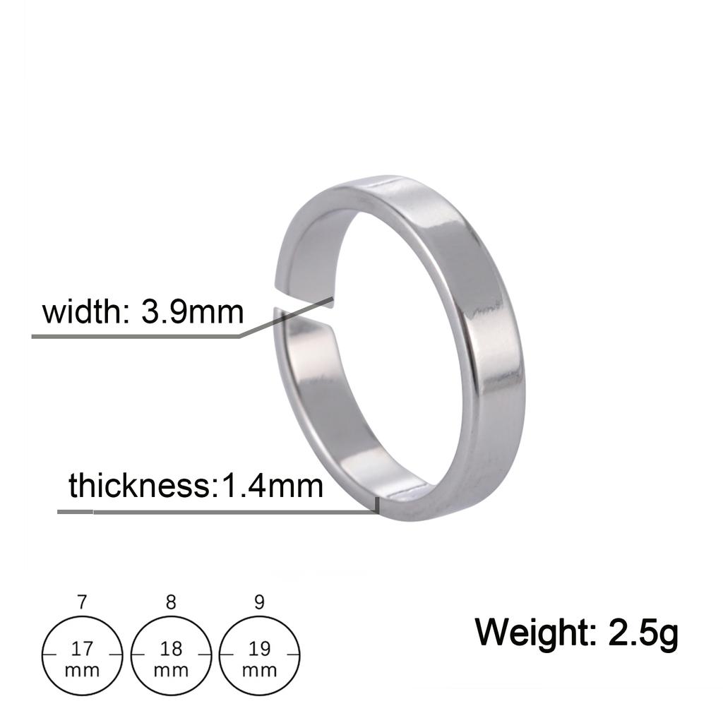 COOLTIME Kpop Minimalist Couple Rings Stainless Steel Silver Color Open Ring Women Men Jewelry Wedding Gift