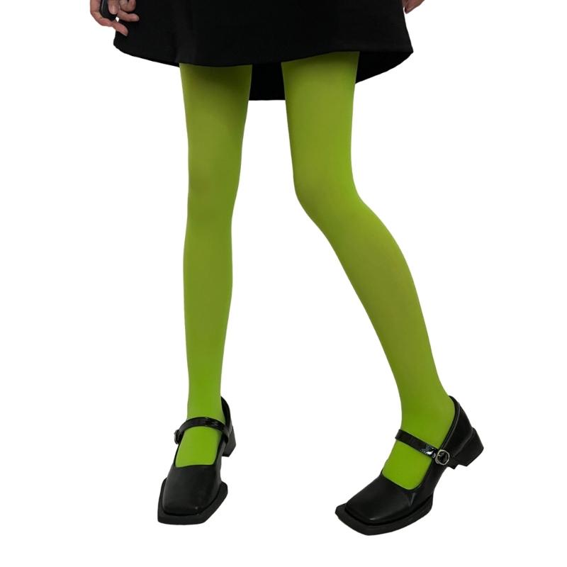 Run Resistant Solid Colored Semi Opaque Footed Tights High Waist Pantyhose Control Top Tights Halloween Cosplay Costume
