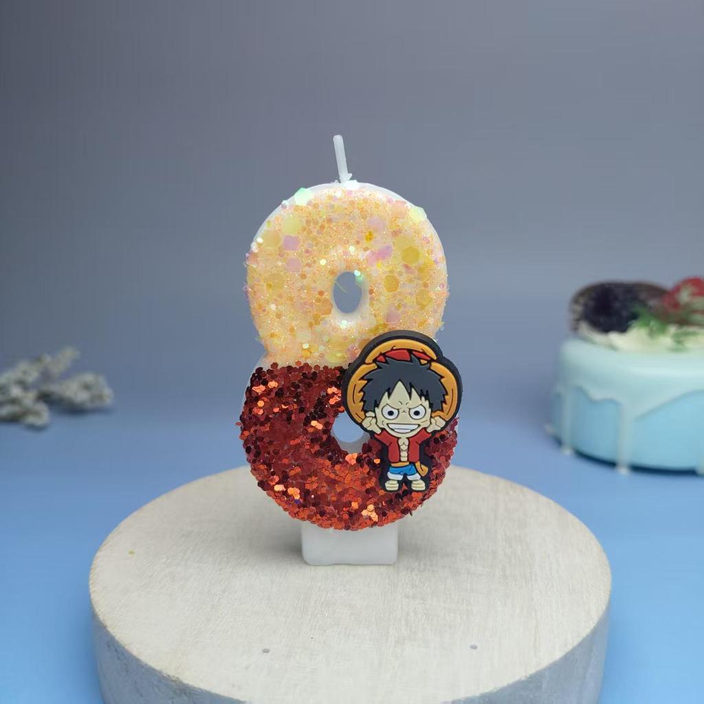 Cartoon Birthday Number Cake Candles - Handmade Decorations