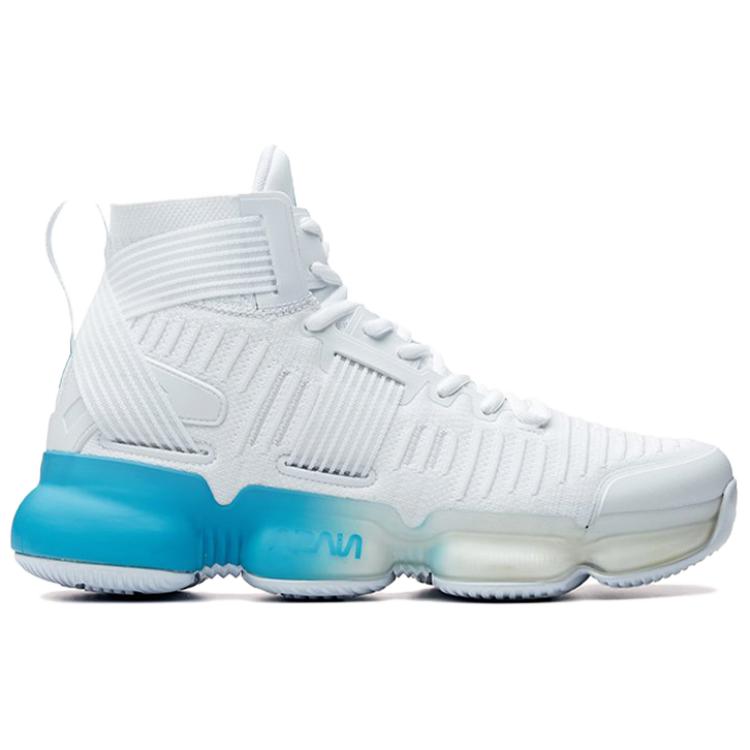 New ANTA SEEED Basketball Shoes Men's High Top ANTA White/Hydro Blue 91831198-1