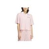 Adidas Verbiage Loose Fit Short Sleeve Polo Shirt Women Casual Daily Tops Light Pink JZ1584