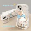 Cute Rabbit Applies To Apple 16 Mobile Phone Case 13promax Invisible Double Bracket 15 Transparent Silicone Xiaomi 14 Women