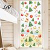 Window Decoration Decal Christmas Static Cling Xmas Tree Snowman Santa Hat Bell PVC Cling Glass Sticker Removable Reusable for Holiday Party Sticker