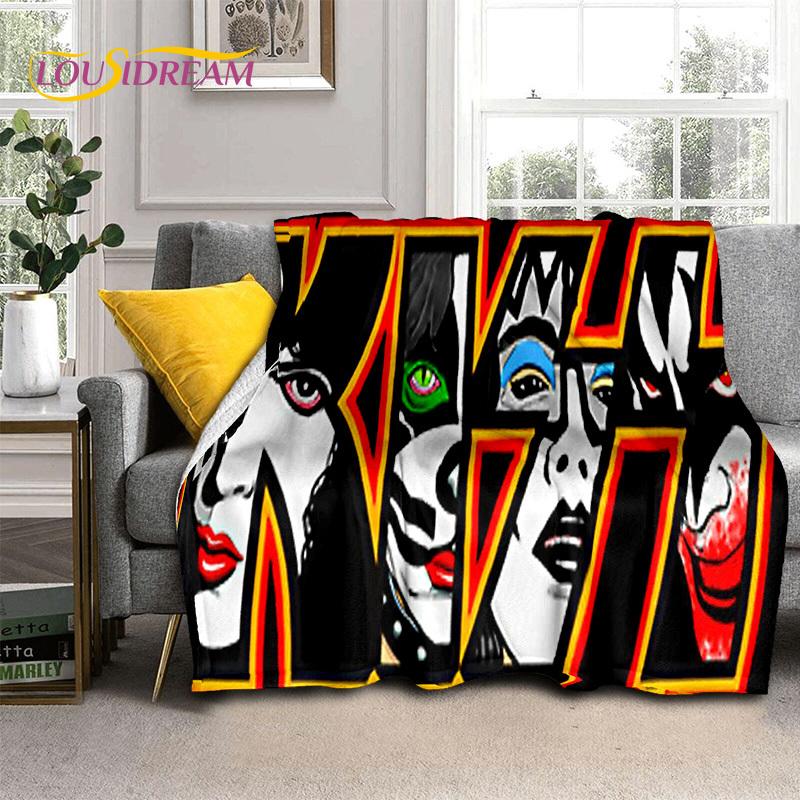 Kiss Rock Heavy Metal Band Gene Paul Soft Flannel Blankets,Throw Blanket Comfortable Blanket for Picnic Beds Sofa Home Bedroom