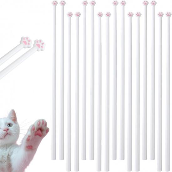 Leinuosen 4 Pairs Cat Paw Chopsticks Pink Paw Prints Reble Non Slip Cute Grip Eating Chopstick with Cat Design Gift for Kitty Themed Party Favors